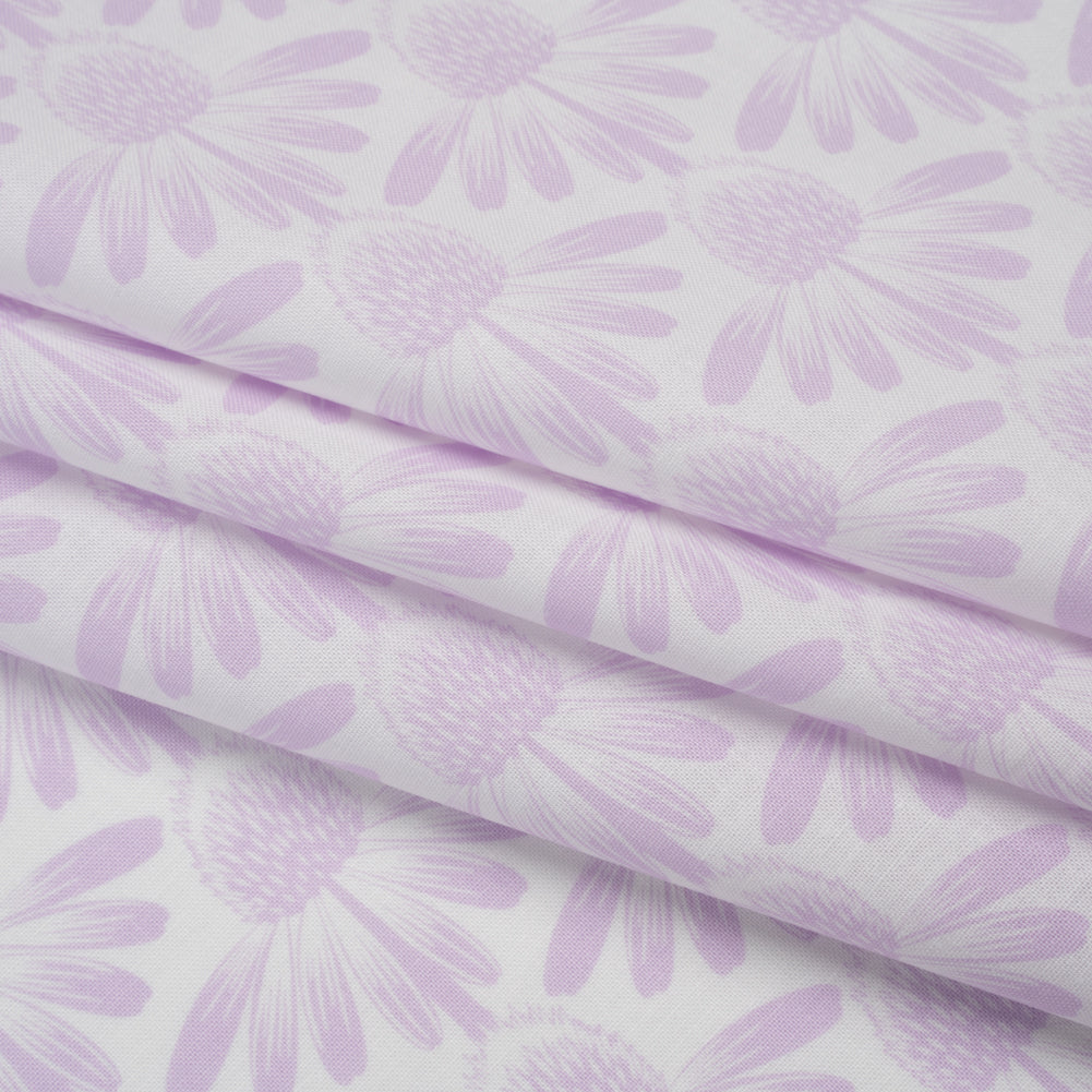 Printed Quilting Cotton by Anna Maria Textiles for Northcott - Lilac Coneflower Floral - Indelible Soft Collection