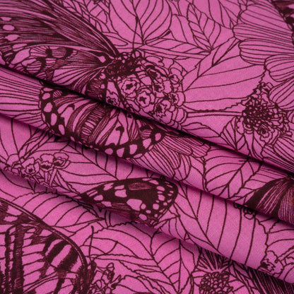 Printed Quilting Cotton by Anna Maria Textiles for Northcott - Candy Winging It Butterflies and Flowers - Indelible Ink Collection