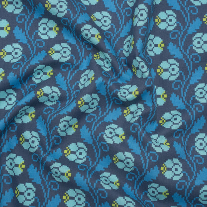 Printed Quilting Cotton by Anna Maria Textiles for Northcott - Dusk Curled Vine Floral - Heiress Collection