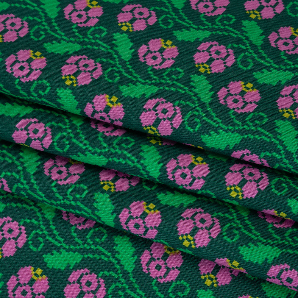 Printed Quilting Cotton by Anna Maria Textiles for Northcott - Darling Curled Vine Floral - Heiress Collection - Folded
