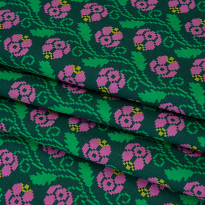 Printed Quilting Cotton by Anna Maria Textiles for Northcott - Darling Curled Vine Floral - Heiress Collection