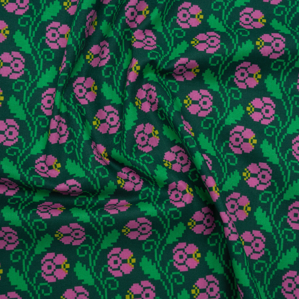 Printed Quilting Cotton by Anna Maria Textiles for Northcott - Darling Curled Vine Floral - Heiress Collection