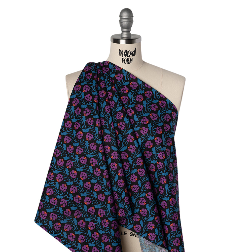 Printed Quilting Cotton by Anna Maria Textiles for Northcott - Mystery Curled Vine Floral - Heiress Collection - Drape