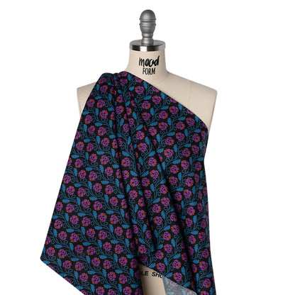 Printed Quilting Cotton by Anna Maria Textiles for Northcott - Mystery Curled Vine Floral - Heiress Collection