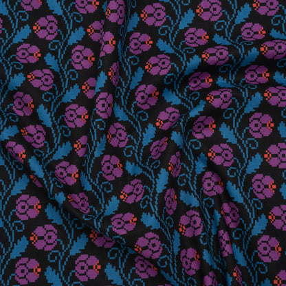 Printed Quilting Cotton by Anna Maria Textiles for Northcott - Mystery Curled Vine Floral - Heiress Collection