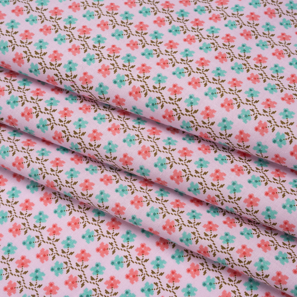 Printed Quilting Cotton by Anna Maria Textiles for Northcott - Perfume Offshoot Floral - Heiress Collection - Folded