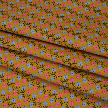 Printed Quilting Cotton by Anna Maria Textiles for Northcott - Butterscotch Offshoot Floral - Heiress Collection