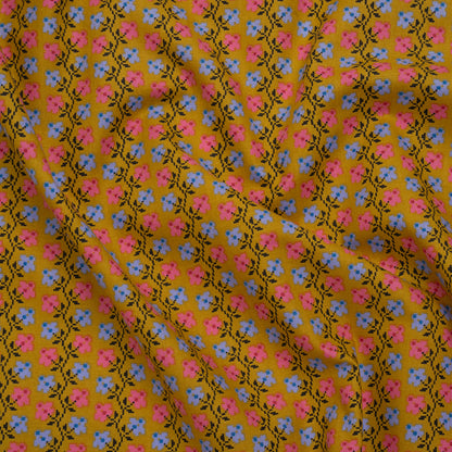Printed Quilting Cotton by Anna Maria Textiles for Northcott - Butterscotch Offshoot Floral - Heiress Collection