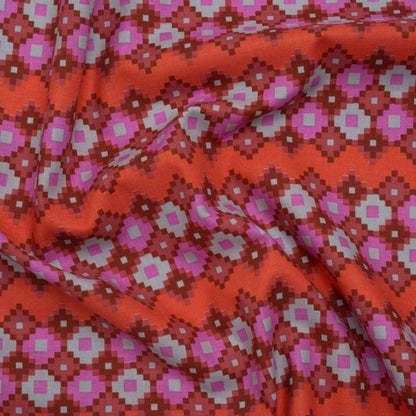 Printed Quilting Cotton by Anna Maria Textiles for Northcott - Bouquet Interwoven Geometric Stripes - Heiress Collection