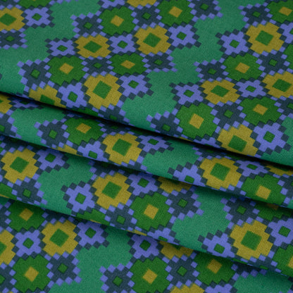 Printed Quilting Cotton by Anna Maria Textiles for Northcott - Sea Interwoven Geometric Stripes - Heiress Collection