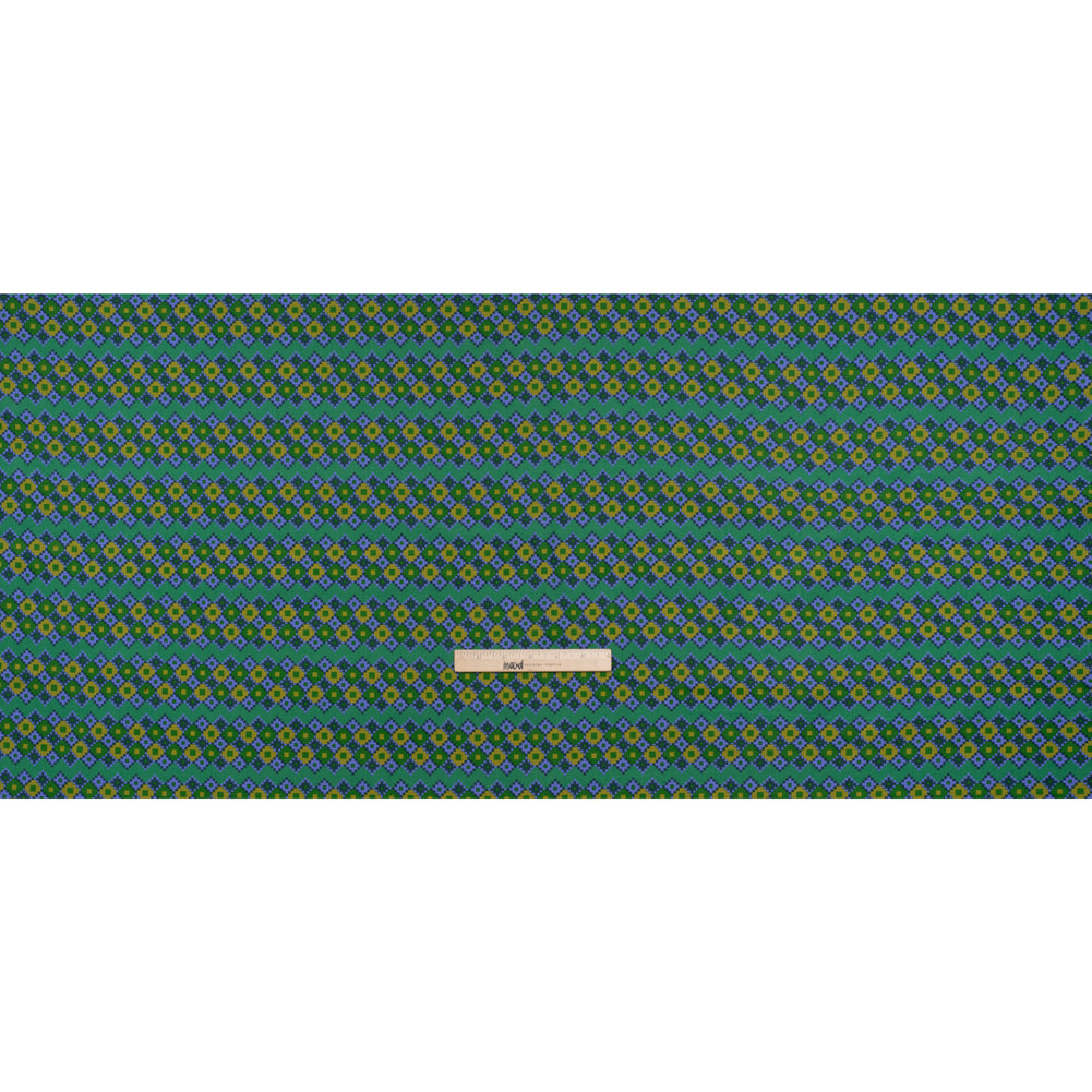 Printed Quilting Cotton by Anna Maria Textiles for Northcott - Sea Interwoven Geometric Stripes - Heiress Collection