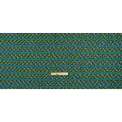 Printed Quilting Cotton by Anna Maria Textiles for Northcott - Sea Interwoven Geometric Stripes - Heiress Collection