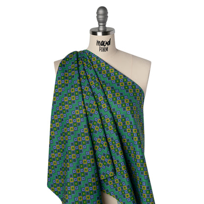Printed Quilting Cotton by Anna Maria Textiles for Northcott - Sea Interwoven Geometric Stripes - Heiress Collection