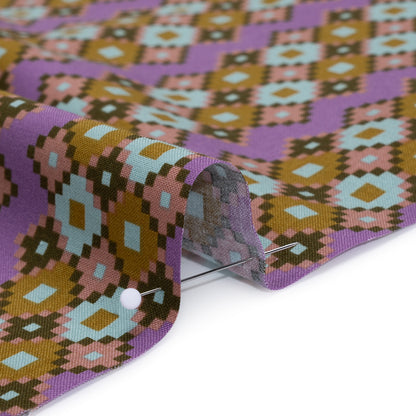 Printed Quilting Cotton by Anna Maria Textiles for Northcott - Sunset Interwoven Geometric Stripes - Heiress Collection