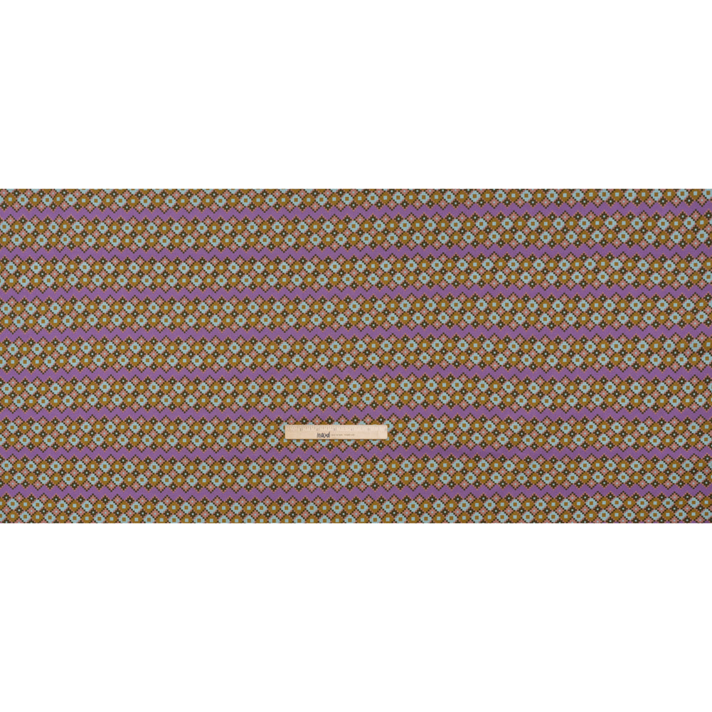 Printed Quilting Cotton by Anna Maria Textiles for Northcott - Sunset Interwoven Geometric Stripes - Heiress Collection