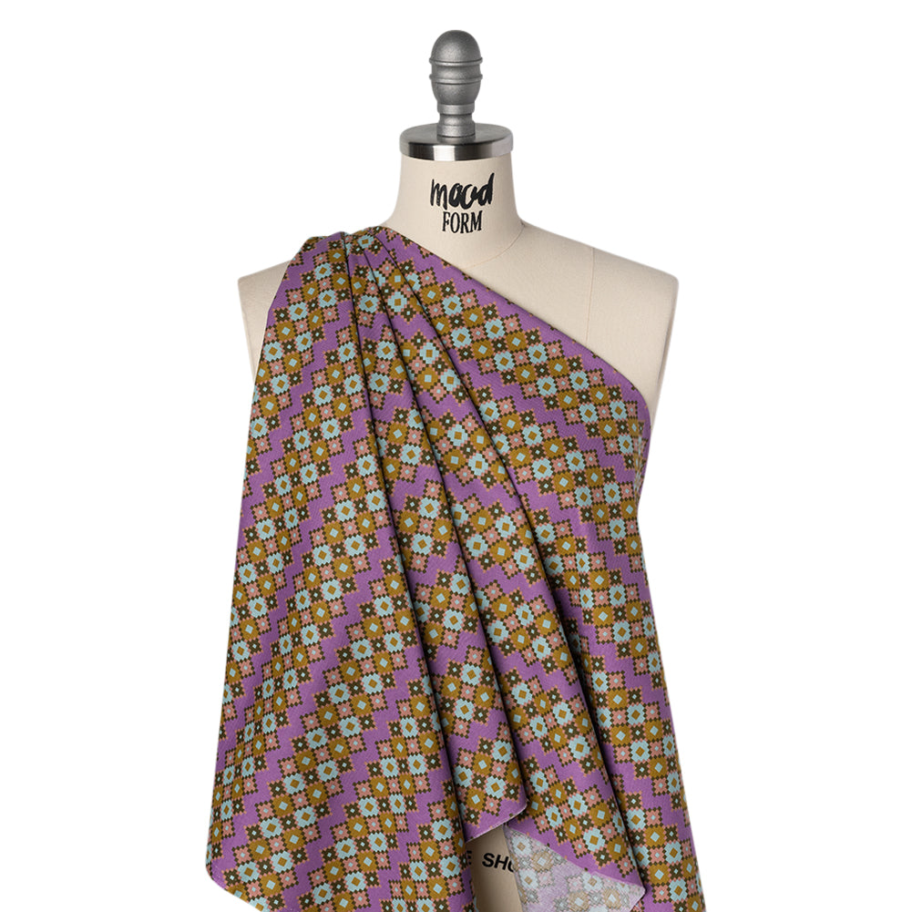 Printed Quilting Cotton by Anna Maria Textiles for Northcott - Sunset Interwoven Geometric Stripes - Heiress Collection