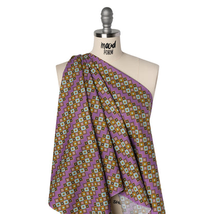 Printed Quilting Cotton by Anna Maria Textiles for Northcott - Sunset Interwoven Geometric Stripes - Heiress Collection