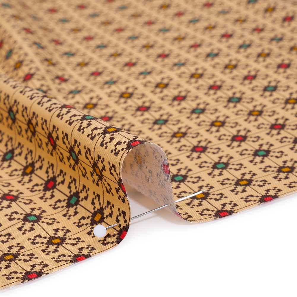 Printed Quilting Cotton by Anna Maria Textiles for Northcott - Palace Jeweled Floral Grid - Heiress Collection