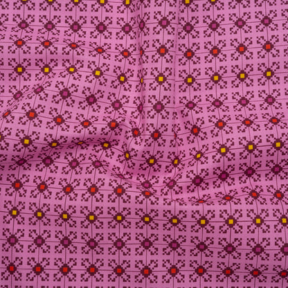 Printed Quilting Cotton by Anna Maria Textiles for Northcott - Candy Jeweled Floral Grid - Heiress Collection