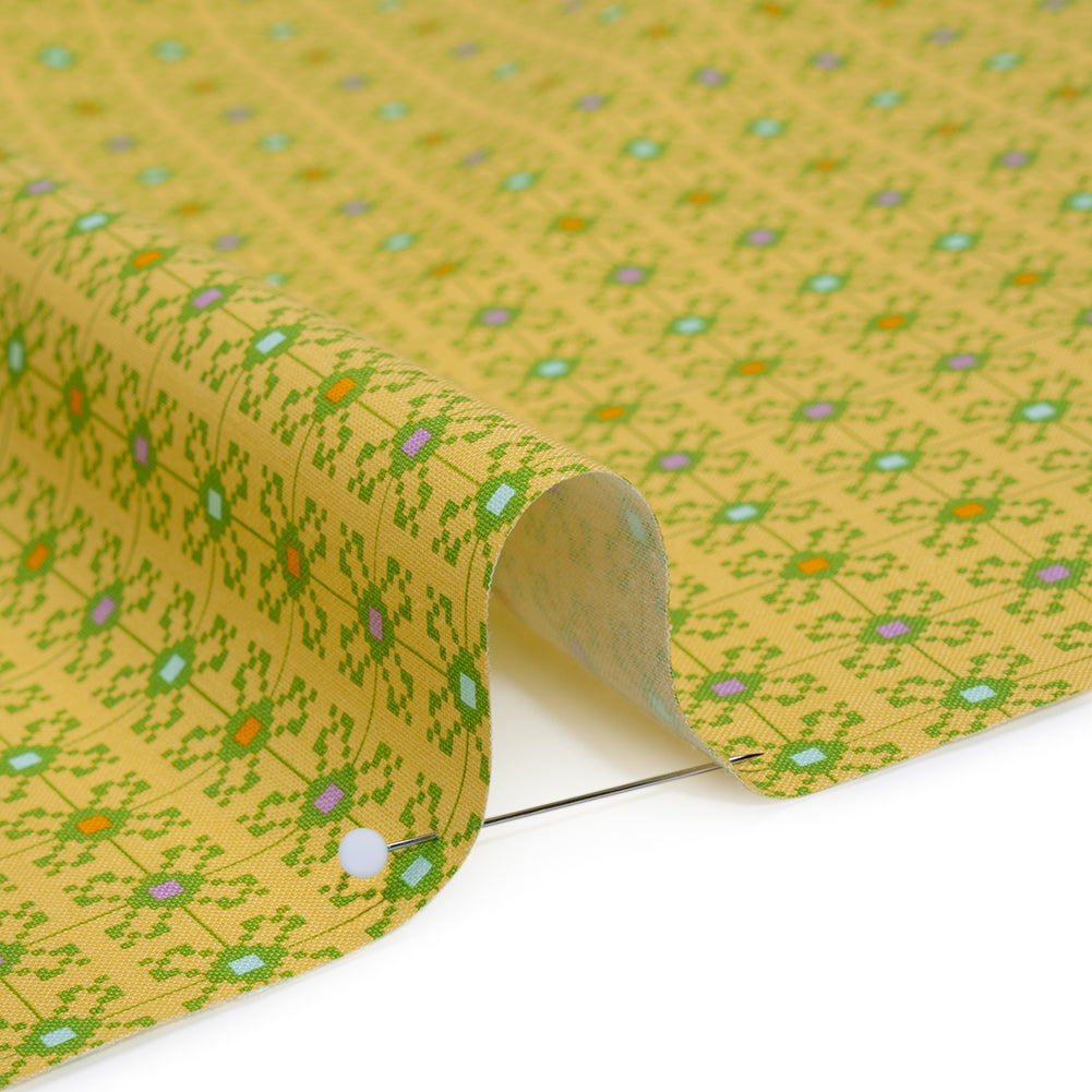 Printed Quilting Cotton by Anna Maria Textiles for Northcott - Garden Jeweled Floral Grid - Heiress Collection