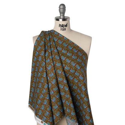 Printed Quilting Cotton by Anna Maria Textiles for Northcott - Bark Peacocks - Heiress Collection