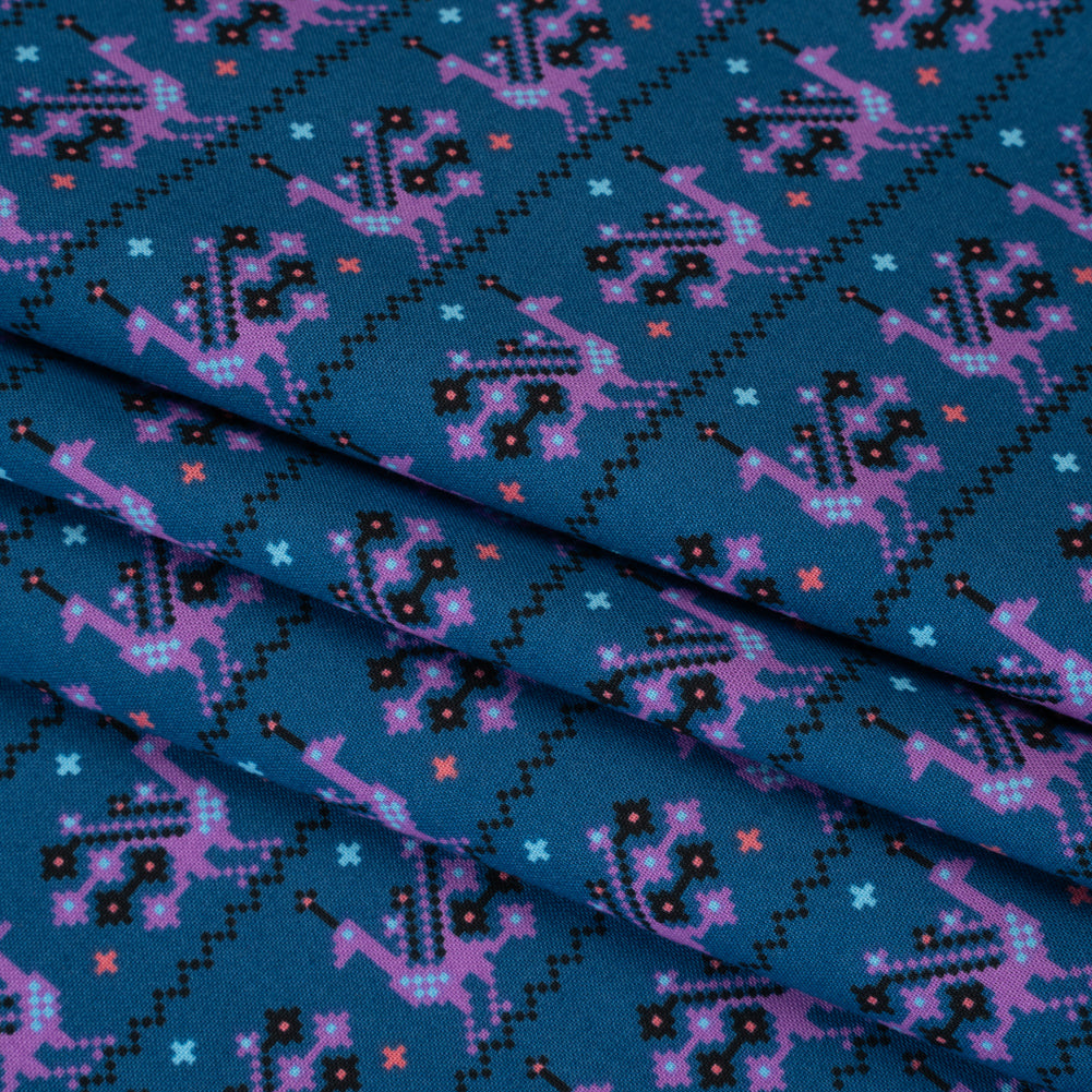 Printed Quilting Cotton by Anna Maria Textiles for Northcott - Midnight Peacocks - Heiress Collection