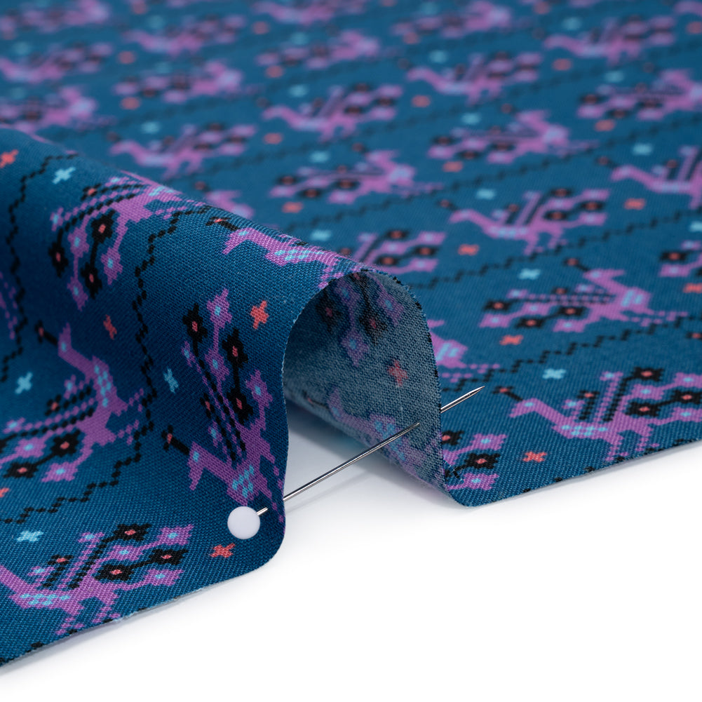 Printed Quilting Cotton by Anna Maria Textiles for Northcott - Midnight Peacocks - Heiress Collection