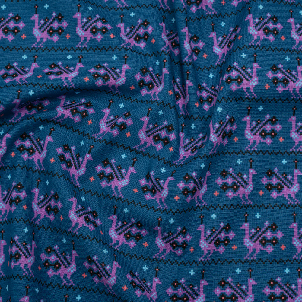 Printed Quilting Cotton by Anna Maria Textiles for Northcott - Midnight Peacocks - Heiress Collection