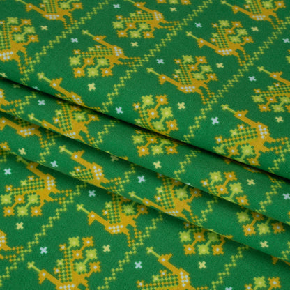 Printed Quilting Cotton by Anna Maria Textiles for Northcott - Grass Peacocks - Heiress Collection