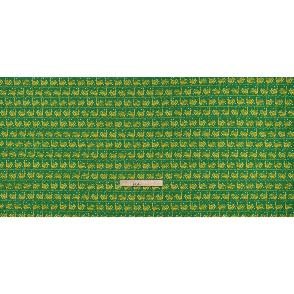 Printed Quilting Cotton by Anna Maria Textiles for Northcott - Grass Peacocks - Heiress Collection