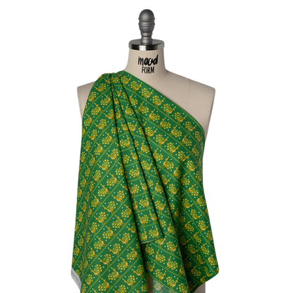 Printed Quilting Cotton by Anna Maria Textiles for Northcott - Grass Peacocks - Heiress Collection