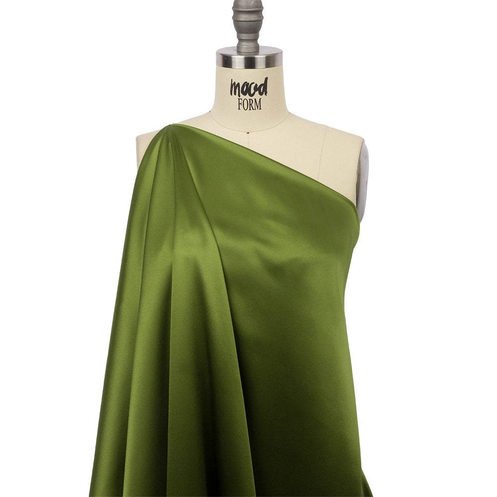 Silk Charmeuse 44" - Pesto Green - Premium Collection Detail