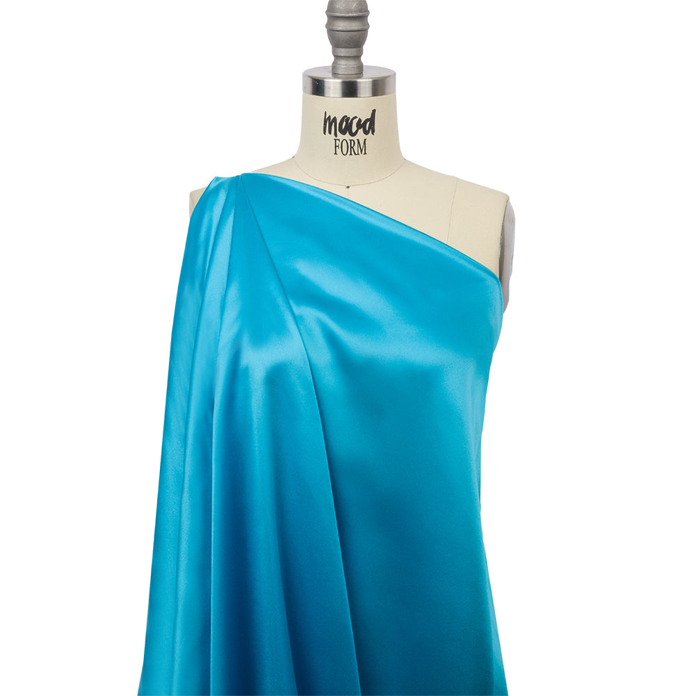 Charmeuse de seda de 44 pulgadas - Azul Horizonte - Colección Premium