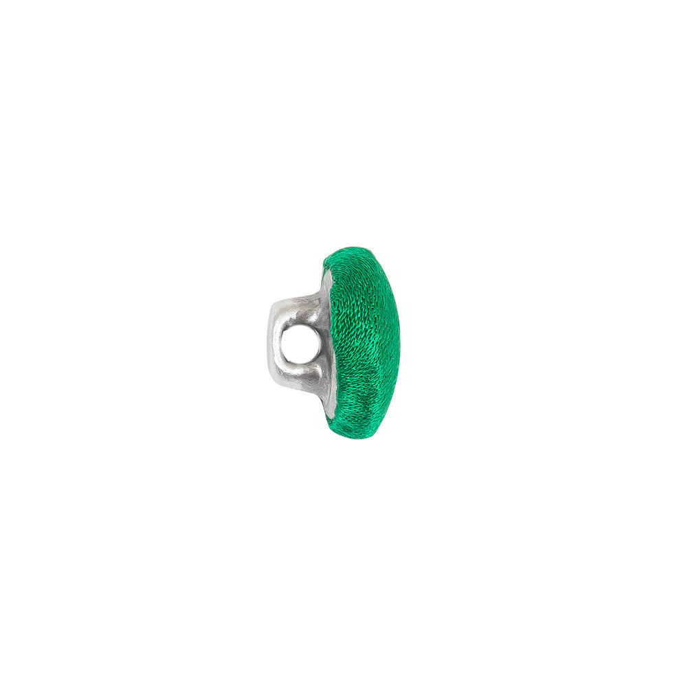 Mood Exclusive Kelly Green Silk Covered Button - 18L/11.5mm