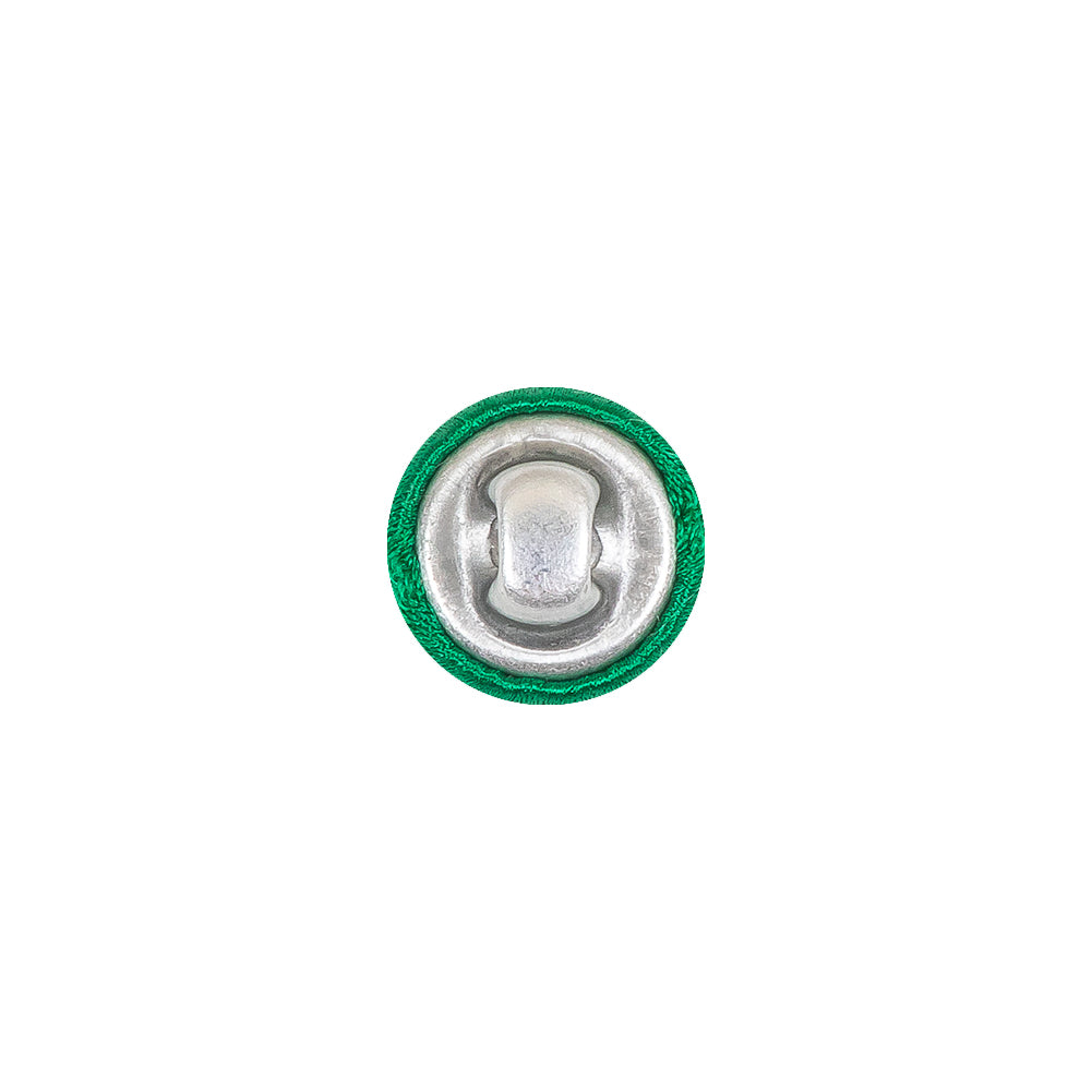 Mood Exclusive Kelly Green Silk Covered Button - 18L/11.5mm