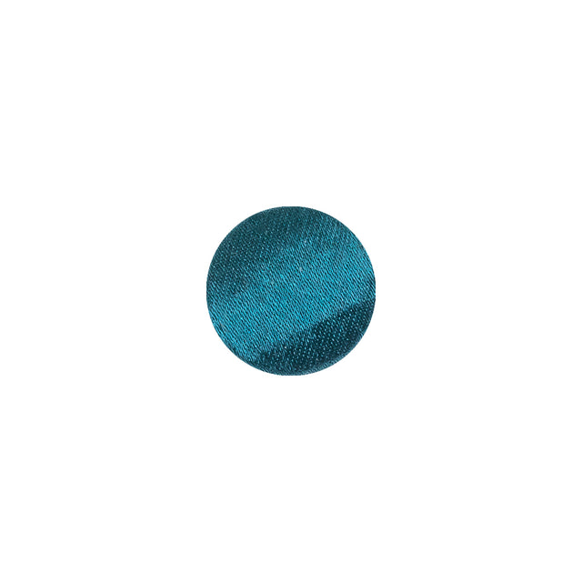 Mood Exclusive Deep Teal Silk Covered Button - 18L/11.5mm