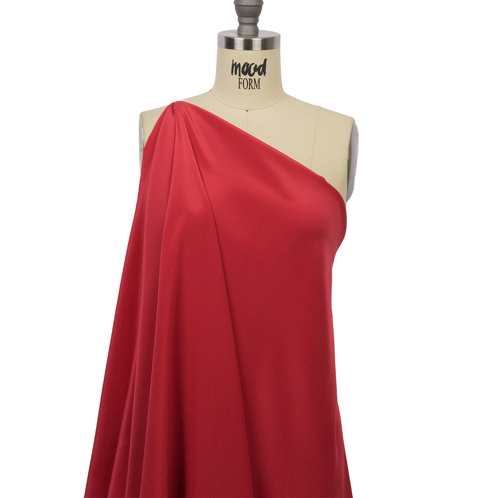 Crepé de China de seda - Ladrillo - Colección Premium