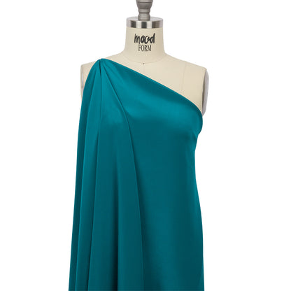 Crepé de China de seda - Azul turquesa intenso - Colección Premium