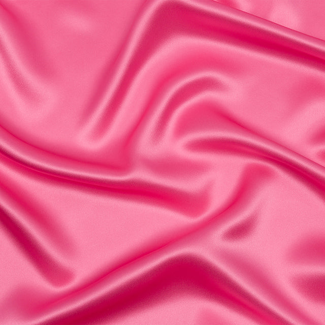 Stretch Silk Charmeuse - Carmine Rose - Premium Collection