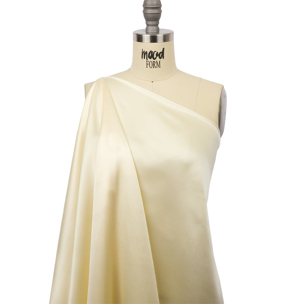 Stretch Silk Charmeuse - Pale Yellow - Premium Collection