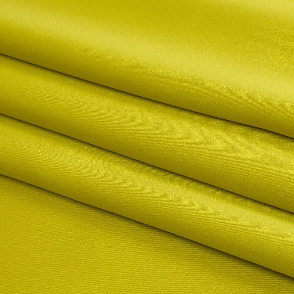 Stretch Silk Charmeuse - Warm Olive - Premium Collection Folded