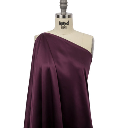 Stretch Silk Charmeuse - Eggplant - Premium Collection