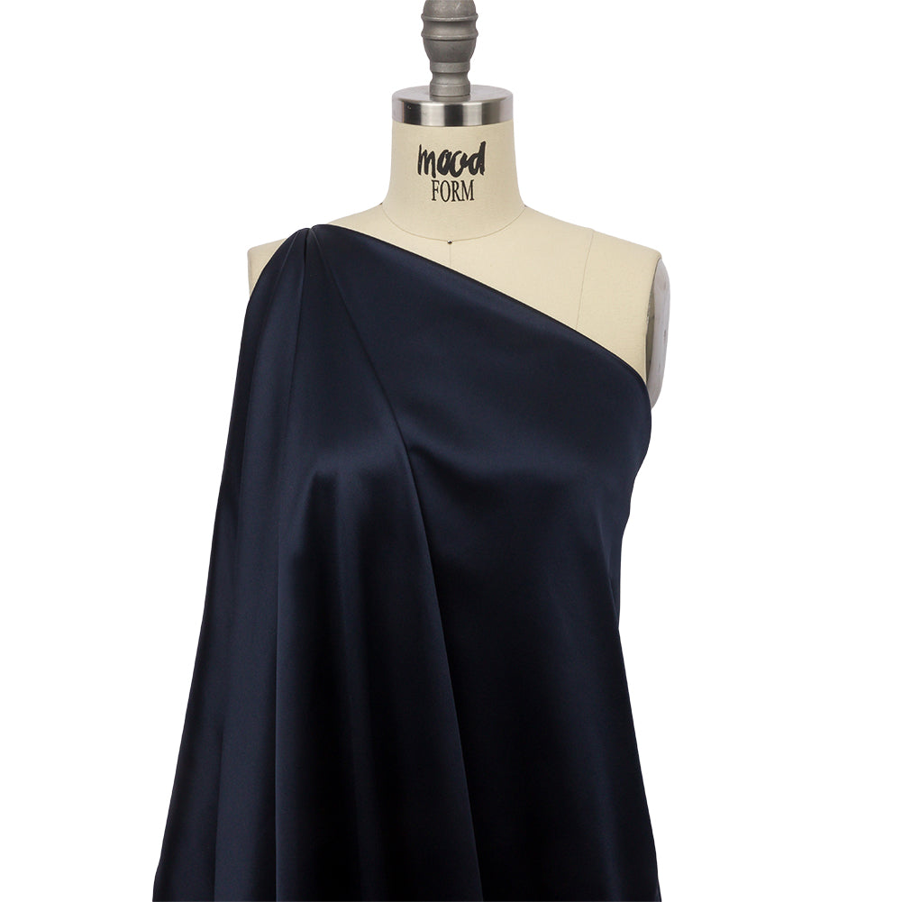 Stretch Silk Charmeuse - Navy - Premium Collection