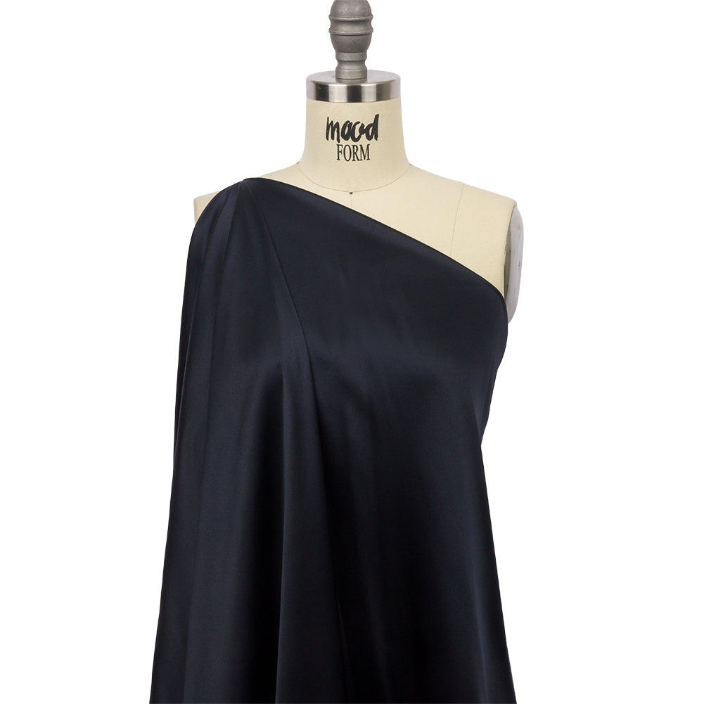 Stretch Silk Charmeuse - Midnight - Premium Collection