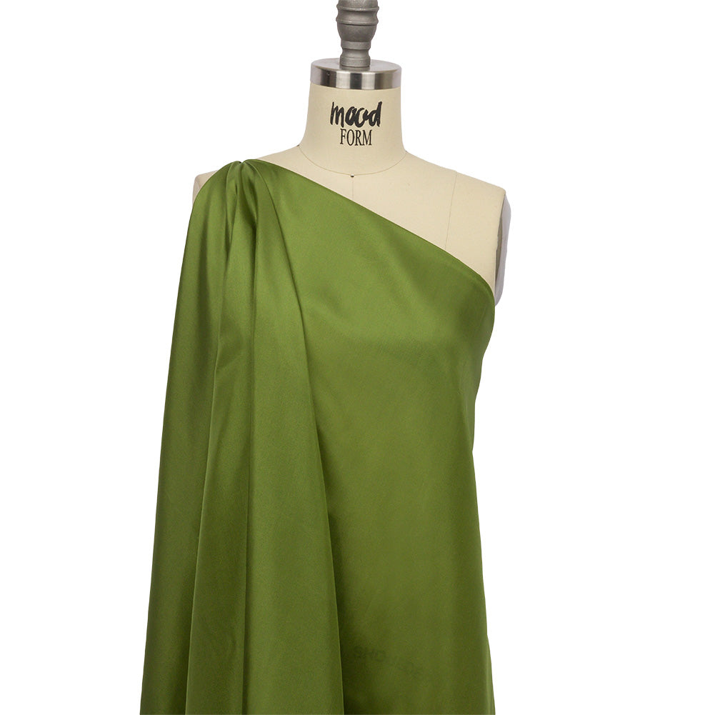 China Silk/Silk Habotai - Pesto Green - Premium Collection Detail