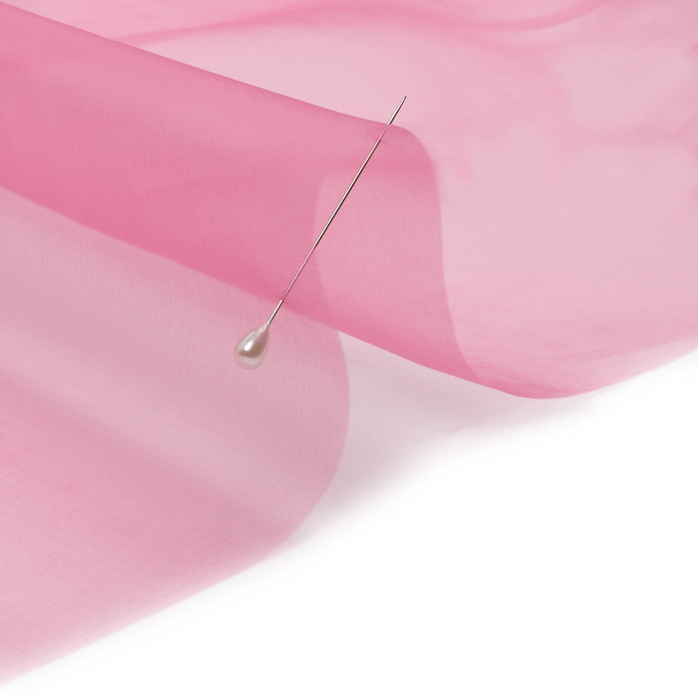 Silk Organza 44" - Carmine Rose - Premium Collection