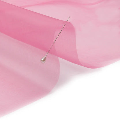 Silk Organza 44" - Carmine Rose - Premium Collection