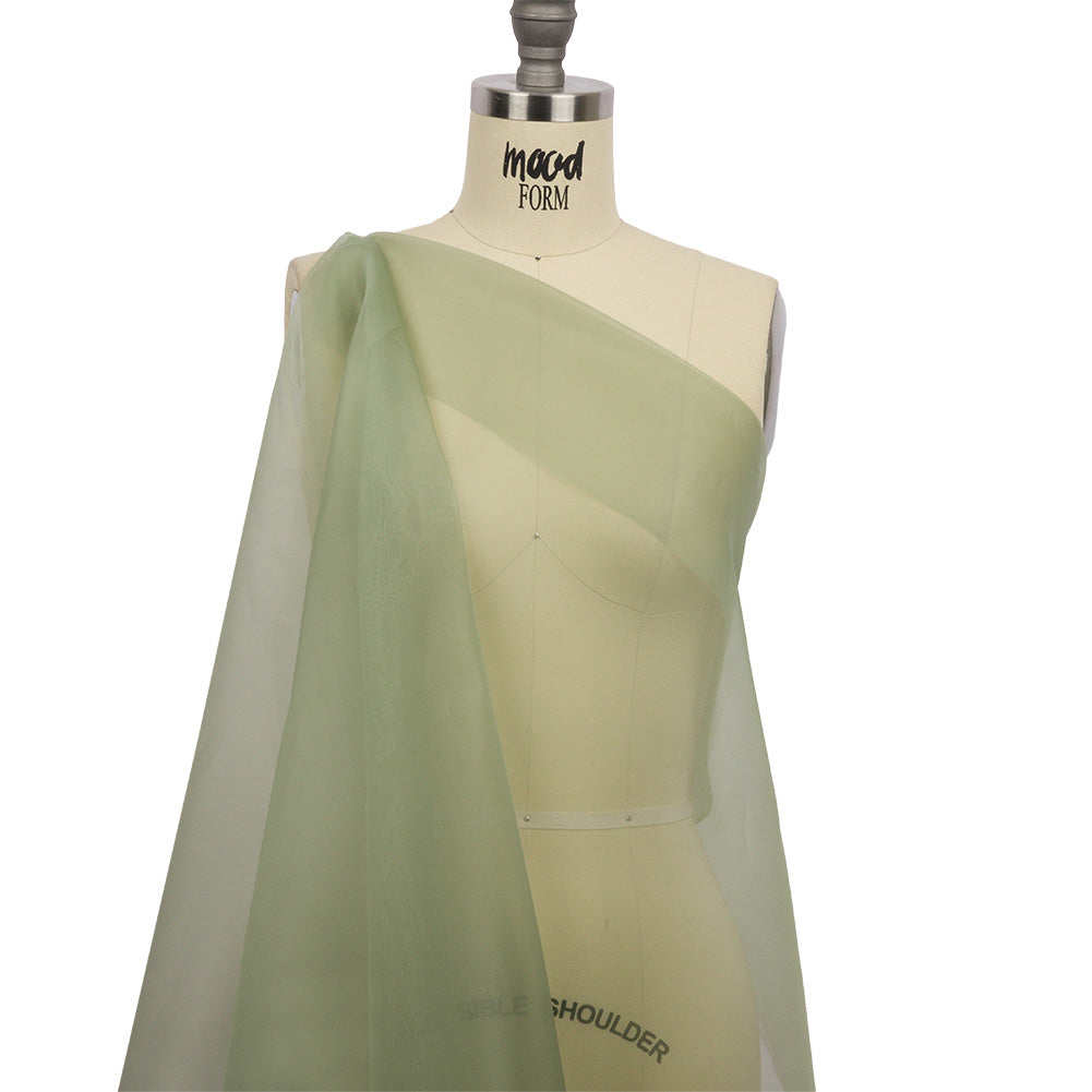 Silk Organza 44" - Oil Green - Premium Collection