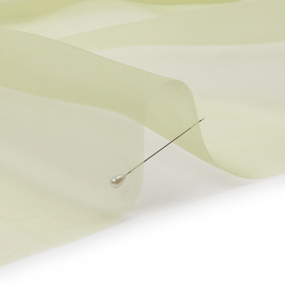 Organza de seda de 44 pulgadas - Verde Nilo - Colección Premium