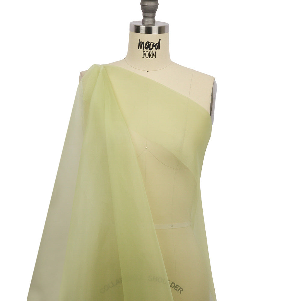 Organza de seda de 44 pulgadas - Verde Nilo - Colección Premium